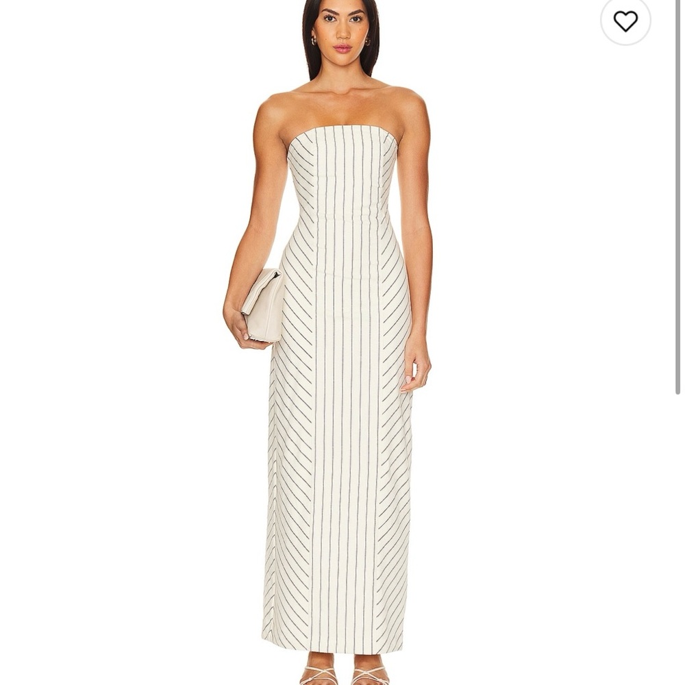 House of Harlow x REVOLVE Celia Column Maxi Dress in Cream & Indigo Size Small